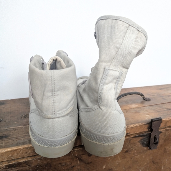 2/15$ Fake Palladium Women's Lace Up Boots - Beige Size 9 - Picture 7 of 7